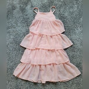 Cat & Jack Light Pink Dress Size 4T Tiered Maxi Dress